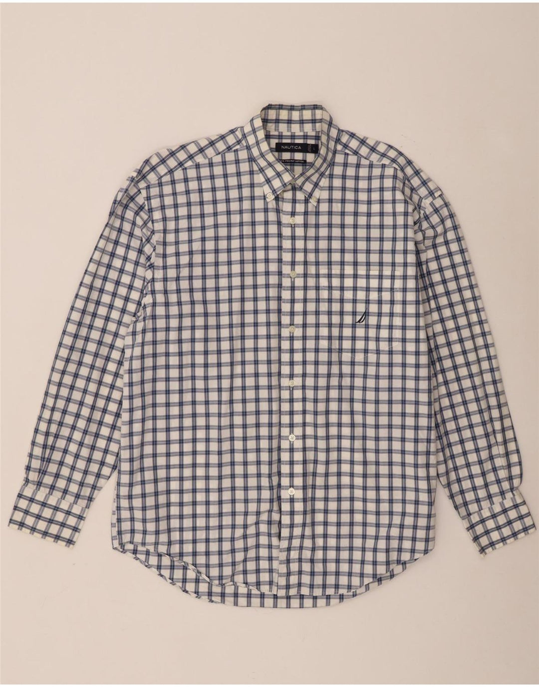Camicia da uomo Nautica in cotone a quadri bianchi grandi