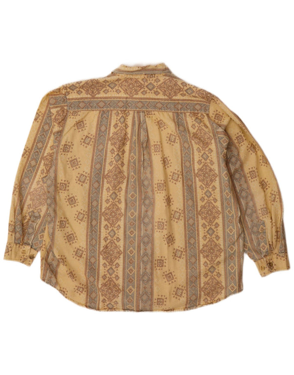 Camicia da uomo VINTAGE taglia 15 1/2 16 39/40 Cotone geometrico beige medio