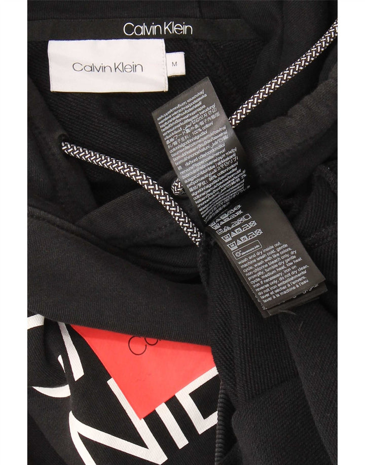 Maglione con cappuccio grafico da uomo Calvin Klein in cotone nero medio