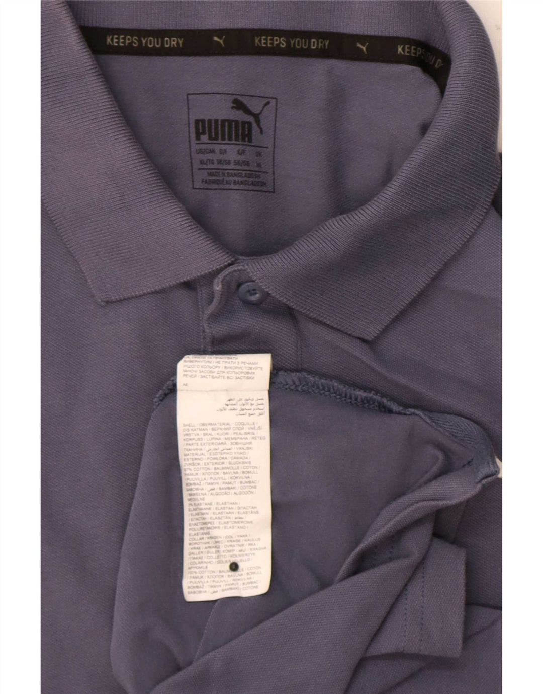 Polo da uomo Puma XL in cotone grigio