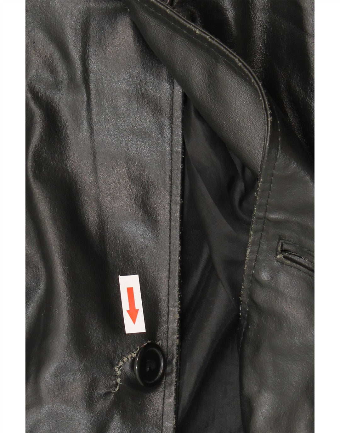 Giacca in Pelle Uomo VINTAGE IT 52 XL Pelle Nera