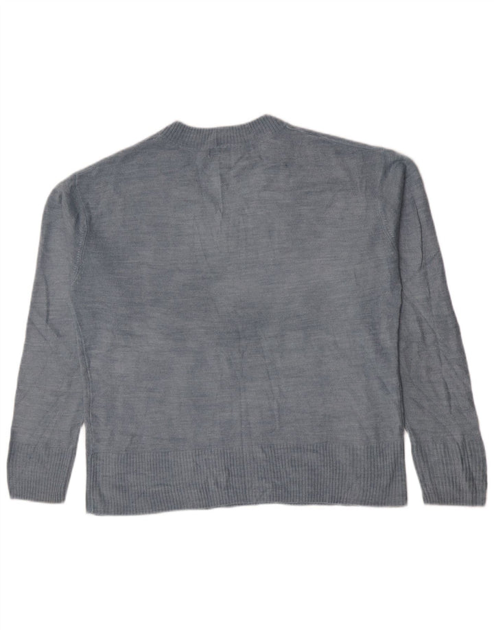 Maglione da donna con scollo a V Marks & Spencer UK 16 grande acrilico blu