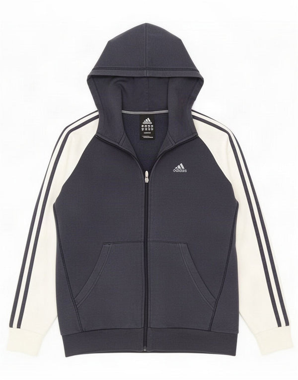 Adidas Felpa con cappuccio e zip per ragazzi 15-16 anni Cotone color block blu navy