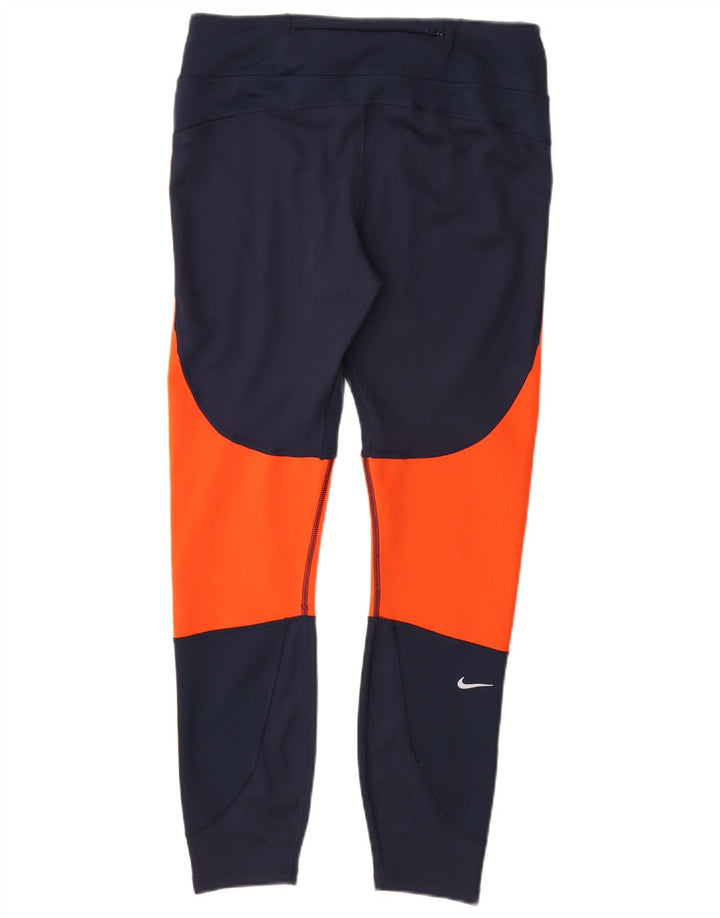 Leggings da donna Nike UK 14 Large Blu Navy Colourblock Poliestere