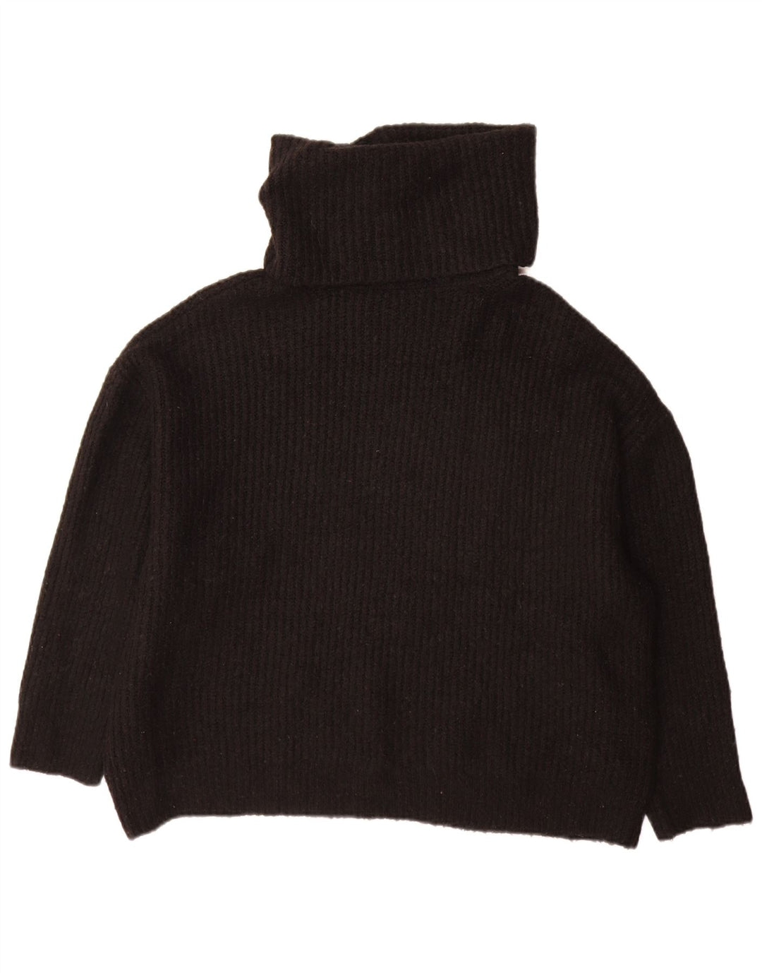 Maglione maglione oversize con collo alto da donna Zara UK 10 piccolo acrilico nero