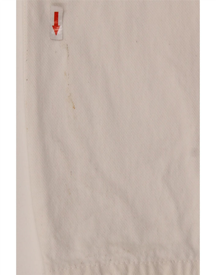 Tuta in denim da donna Zara UK 14 grande cotone bianco