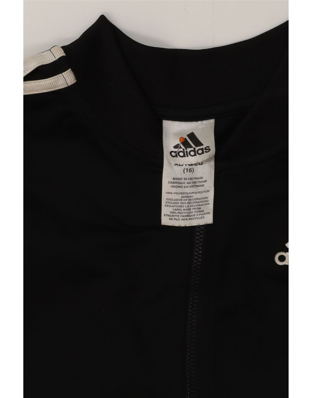 Giacca top della tuta da ragazzo ADIDAS 15-16 anni XL poliestere nero