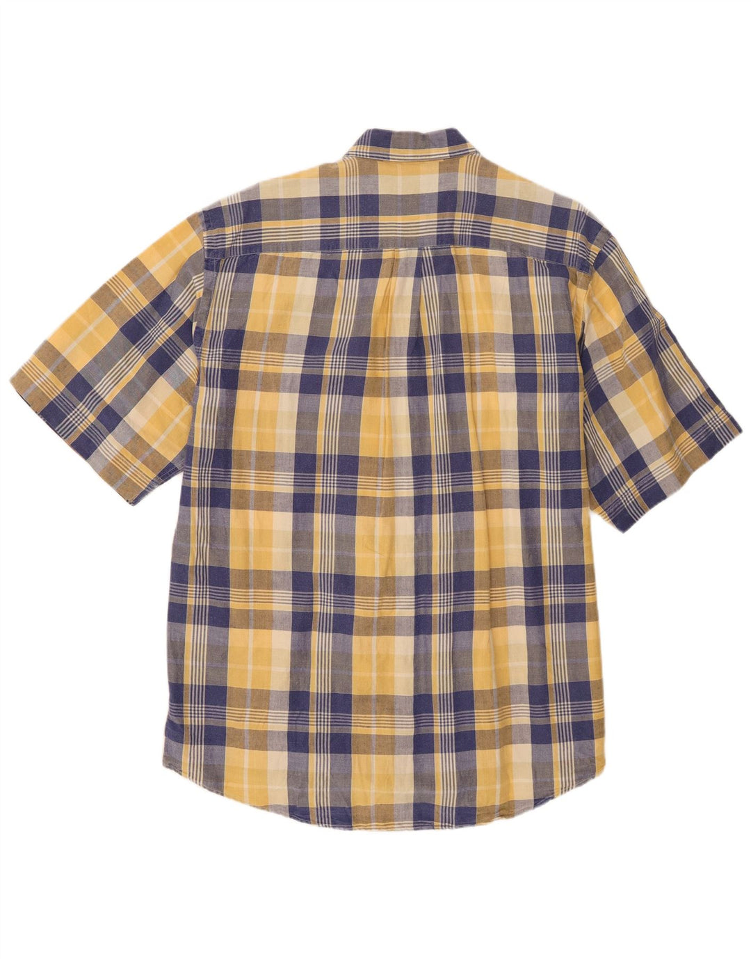 Camicia Trussardi Uomo Manica Corta a Quadri Grandi Blu