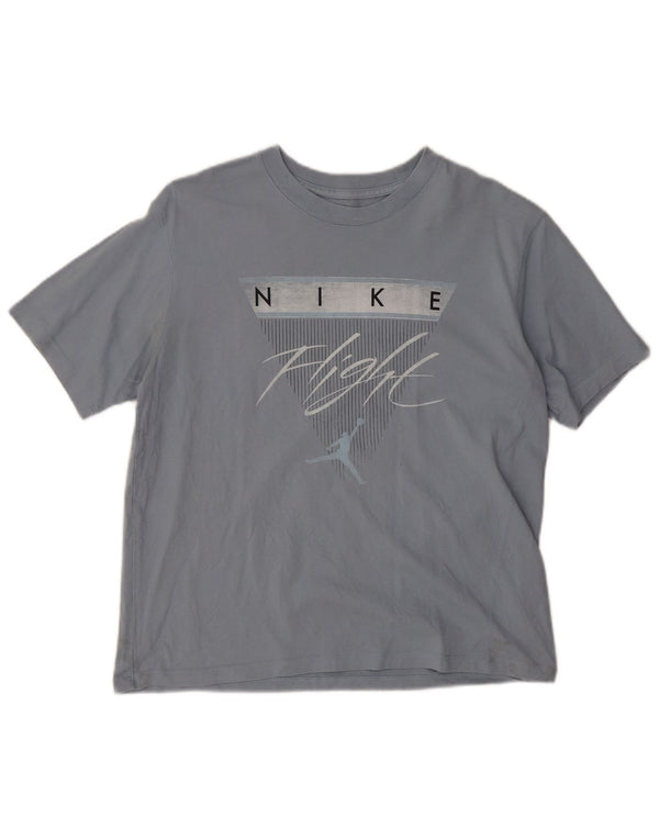 T-shirt grafica oversize Jordan da donna, taglia UK 10, piccola, in cotone grigio