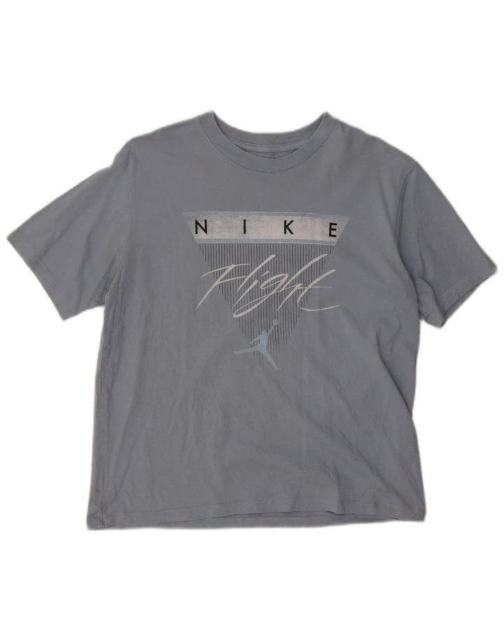 T-shirt grafica oversize Jordan da donna, taglia UK 10, piccola, in cotone grigio