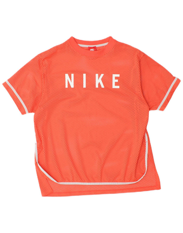 T-shirt grafica da uomo Nike Top grande in poliestere arancione