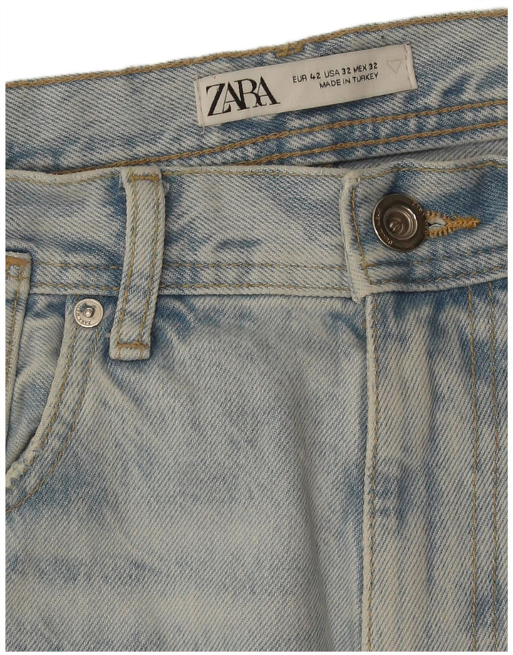 Jeans Zara da uomo affusolati effetto consumato EU 42 Large W32 L26 Blu