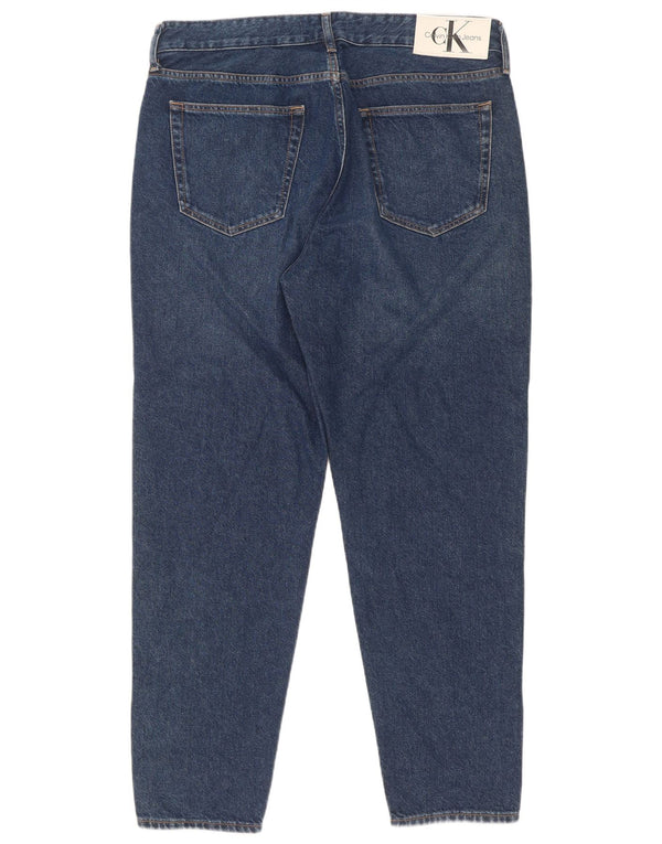 Jeans affusolati regolari da uomo Calvin Klein W33 L30 cotone blu
