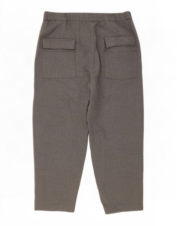 Pantaloni Capri a vita alta da donna Zara XL W32 L22 poliestere grigio