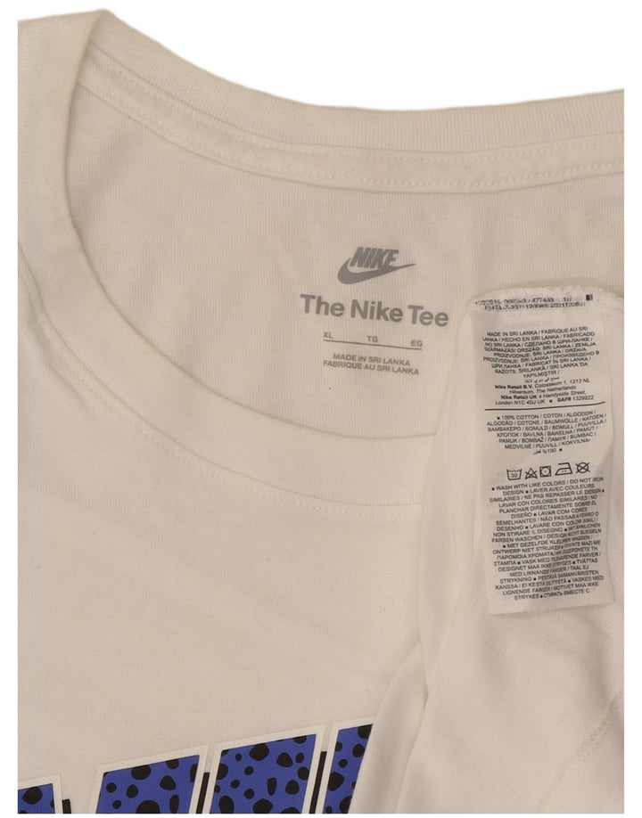 T-shirt grafica da uomo Nike Top XL in cotone bianco