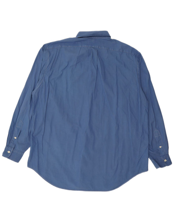 RALPH LAUREN Camicia da uomo Yarmouth vestibilità ampia taglia 17 XL cotone blu
