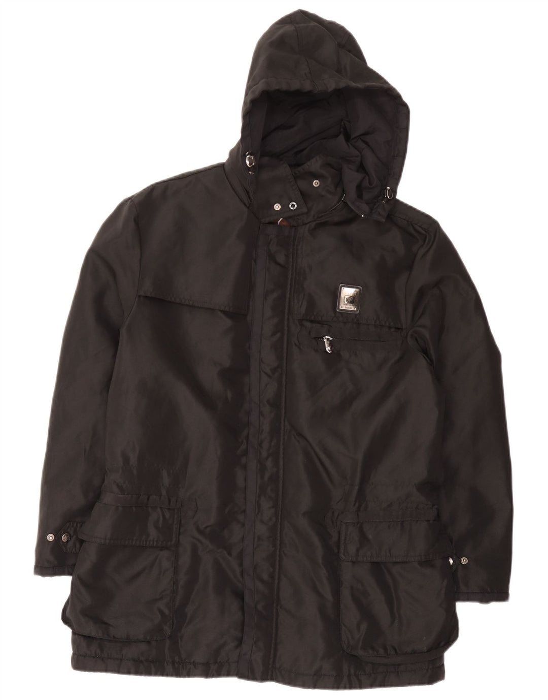 Giacca a vento con cappuccio da uomo Piero Guidi UK 38 nylon nero medio