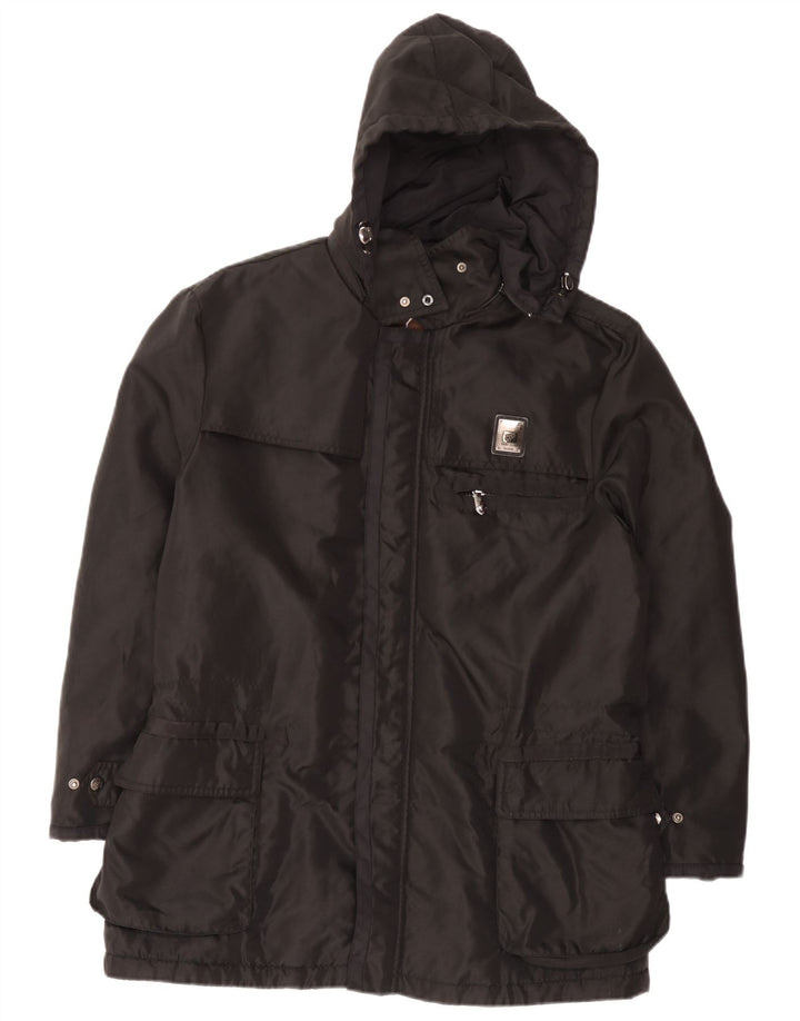 Giacca a vento con cappuccio da uomo Piero Guidi UK 38 nylon nero medio