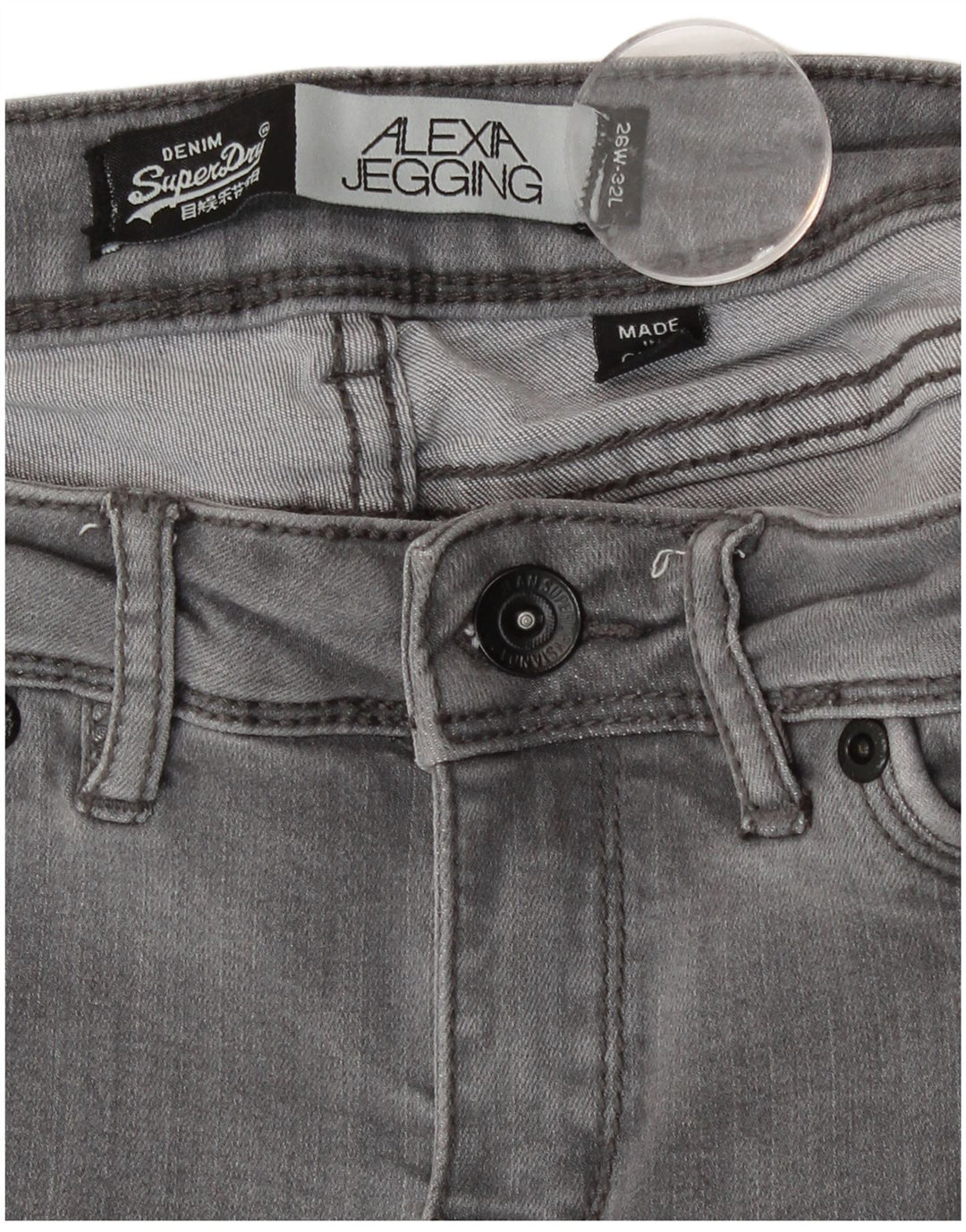 Jeans Superdry Alexa Jeggings da donna W26 L29 cotone grigio