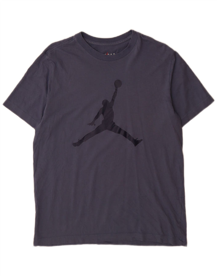 T-shirt grafica da uomo Jordan Top in cotone blu navy medio