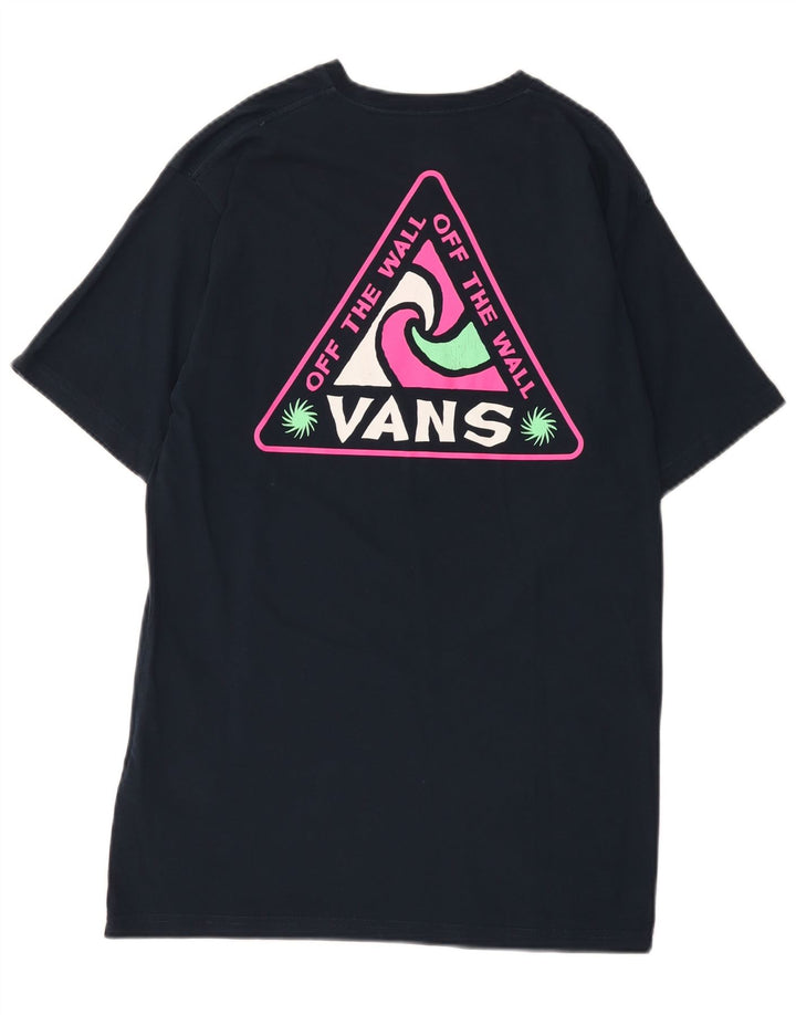 T-shirt grafica da uomo con vestibilità classica Vans, maglietta media in cotone blu navy