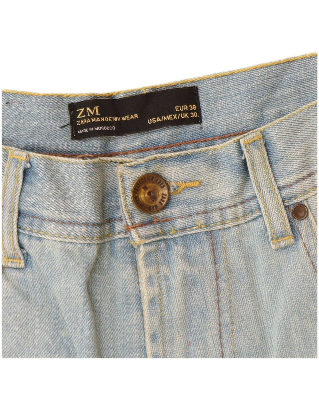 Jeans slim da uomo Zara EU 38 Small W30 L34 Cotone blu