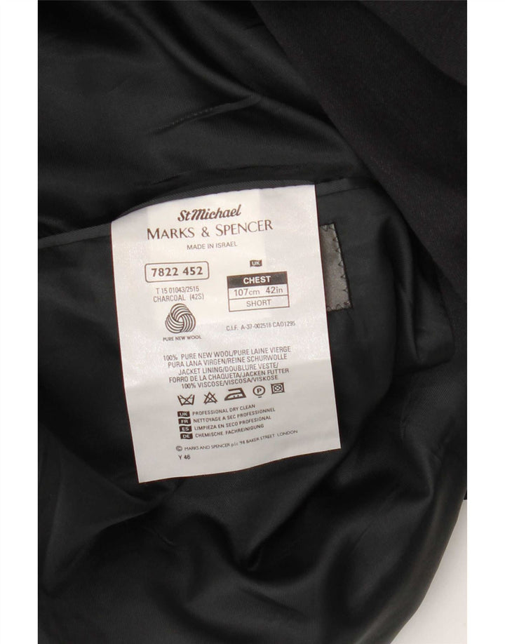 Giacca blazer doppiopetto da uomo Marks & Spencer UK 42 grande grigia