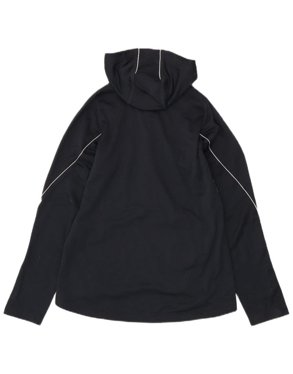 Felpa con cappuccio e collo con zip ADIDAS Climawarm da donna UK 12 medio blu navy