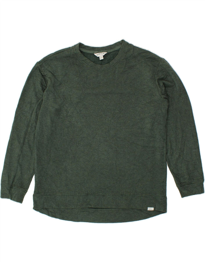 ORVIS Womens Sweatshirt Jumper UK 14 Medium Green Modal Vintage Orvis and Second-Hand Orvis from Messina Hembry 