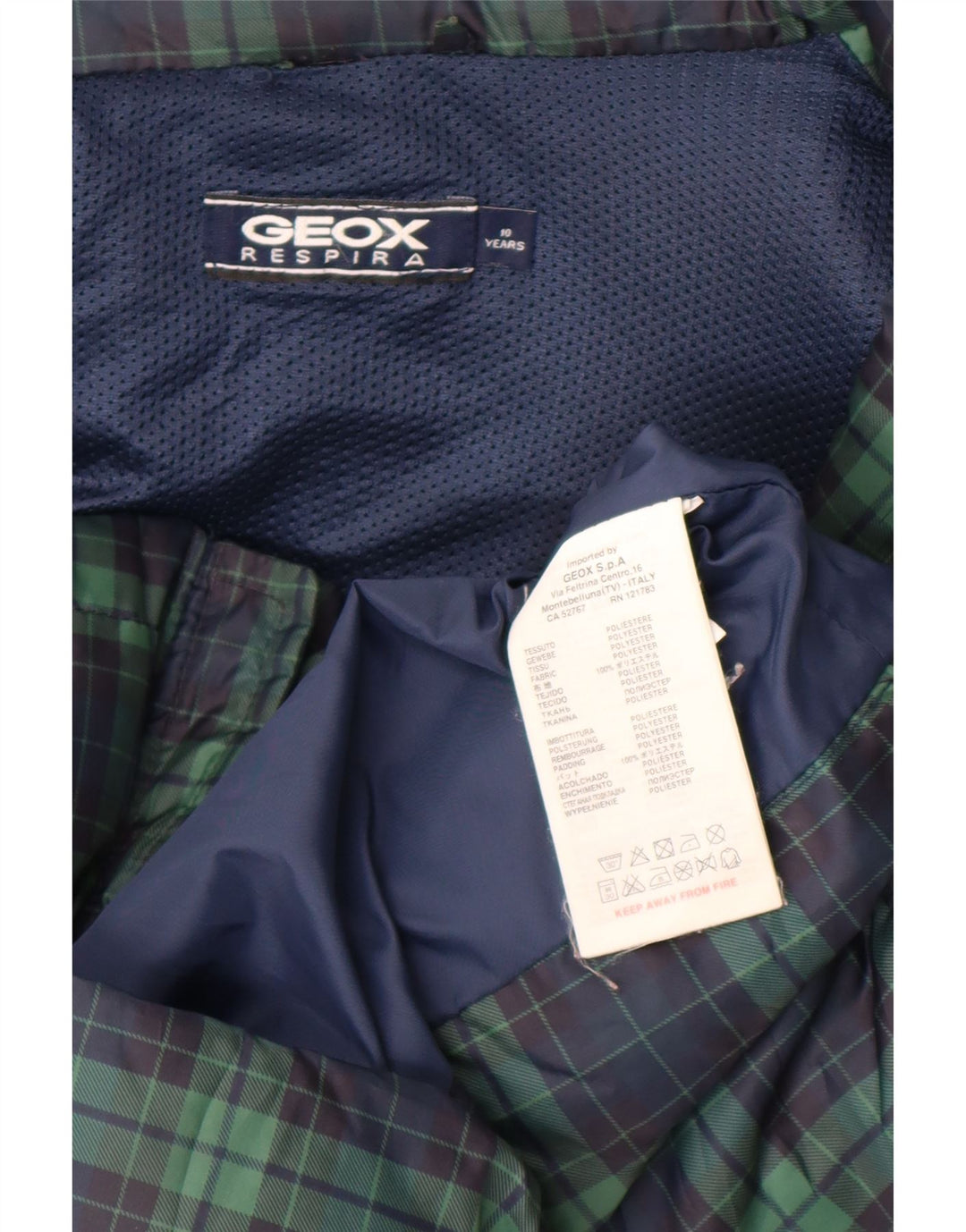 Gilet Imbottito Bambino Geox 9-10 Anni Verde Check Poliestere