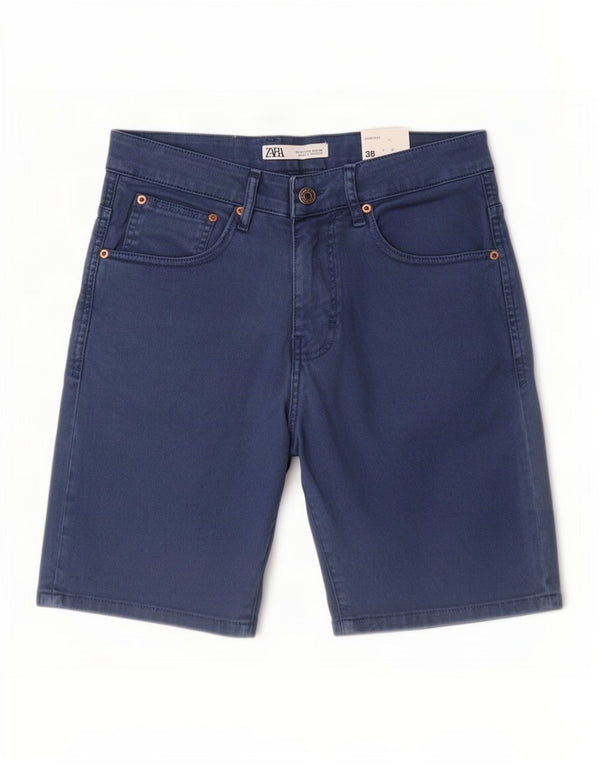 Pantaloncini casual da uomo Zara EU 38 piccoli W30 cotone blu