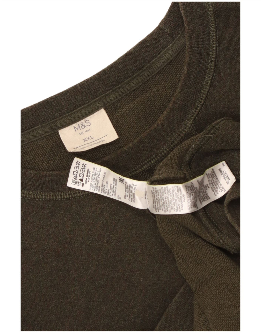Felpa da donna Marks & Spencer maglione UK 20 2XL cotone kaki