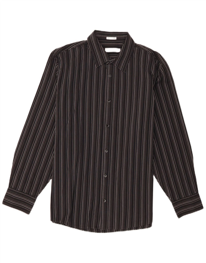 Camicia da uomo Calvin Klein XL in cotone a righe nere