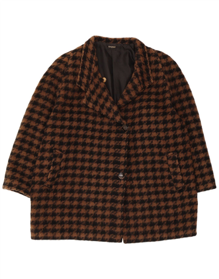 ELENA MIRO Cappotto Oversize Donna IT 43 Pied De Poule Marrone Medio Retro
