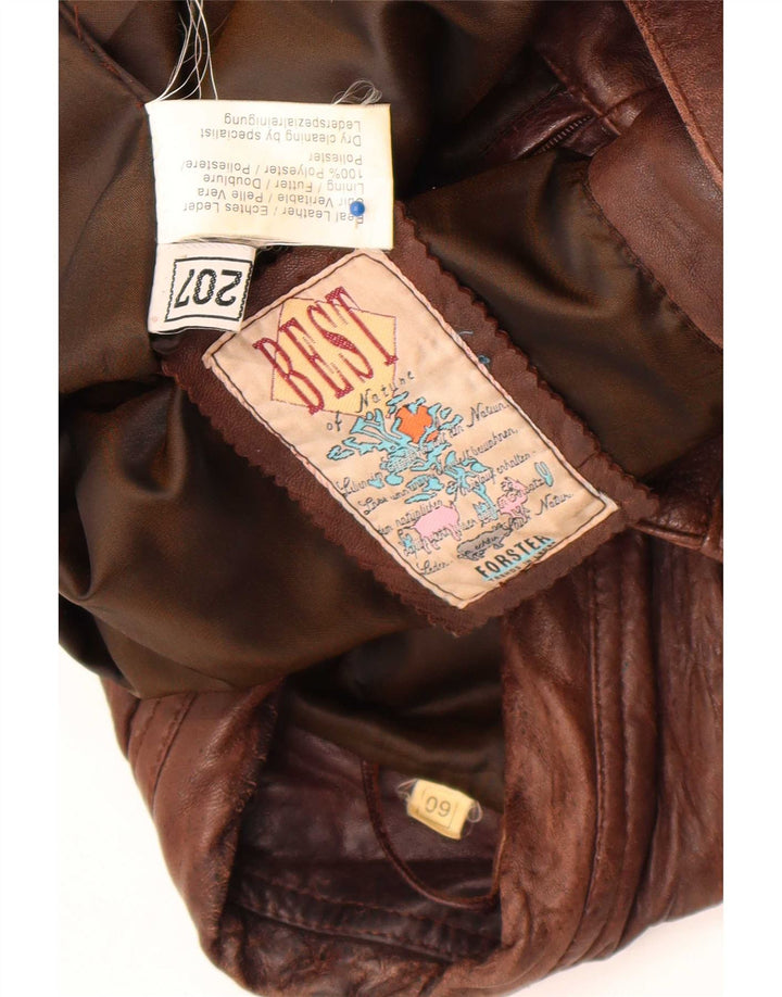 Gilet in pelle da uomo Forster EU 60 5XL Marrone