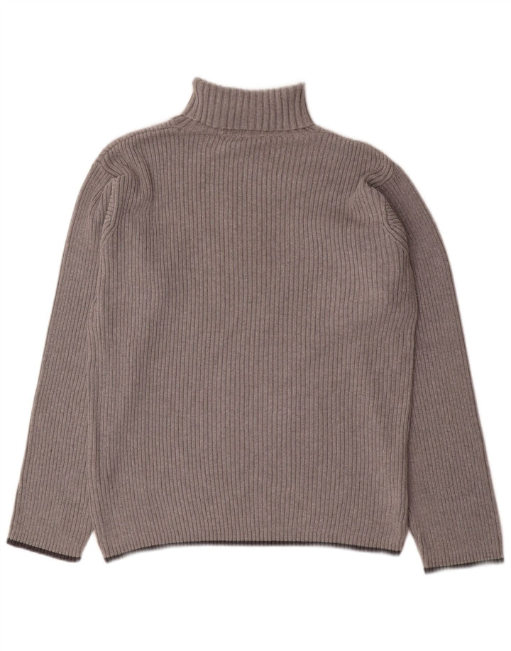 TOMMY HILFIGER Maglione da uomo con collo alto grafico grande cotone grigio