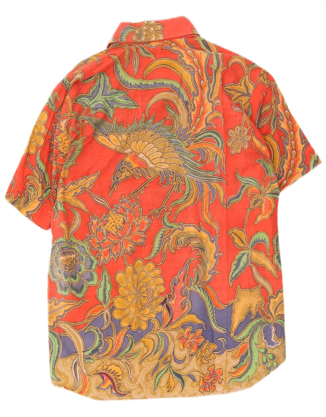 Camicia vintage da uomo a maniche corte floreale multicolore medio
