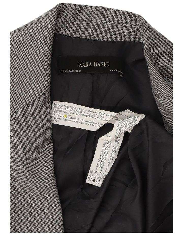Giacca blazer a 1 bottone da donna Zara EU 40 poliestere pied de poule grigio medio