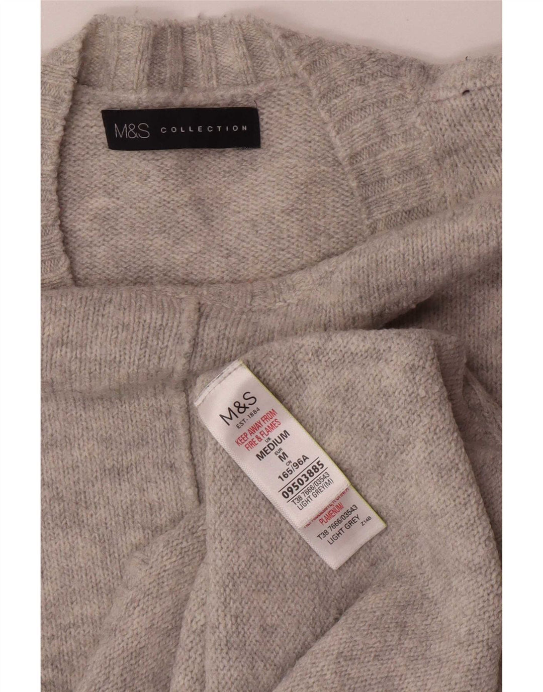 Maglione maglione girocollo da donna Marks & Spencer UK 14 Acrilico grigio medio