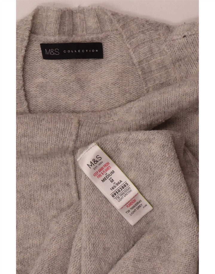 Maglione maglione girocollo da donna Marks & Spencer UK 14 Acrilico grigio medio