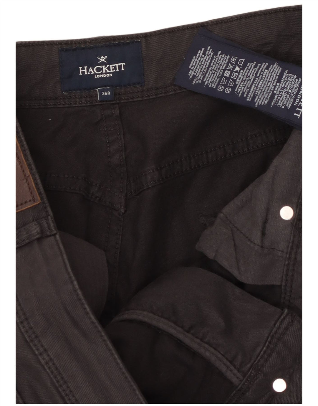Pantaloni casual slim da uomo Hackett W36 L31 in cotone marrone