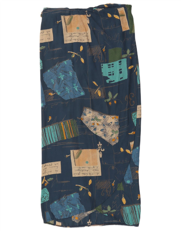 Gonna a portafoglio vintage da donna W30 patchwork blu navy medio