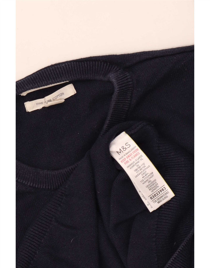 Maglione maglione girocollo da uomo Marks & Spencer XL cotone blu navy