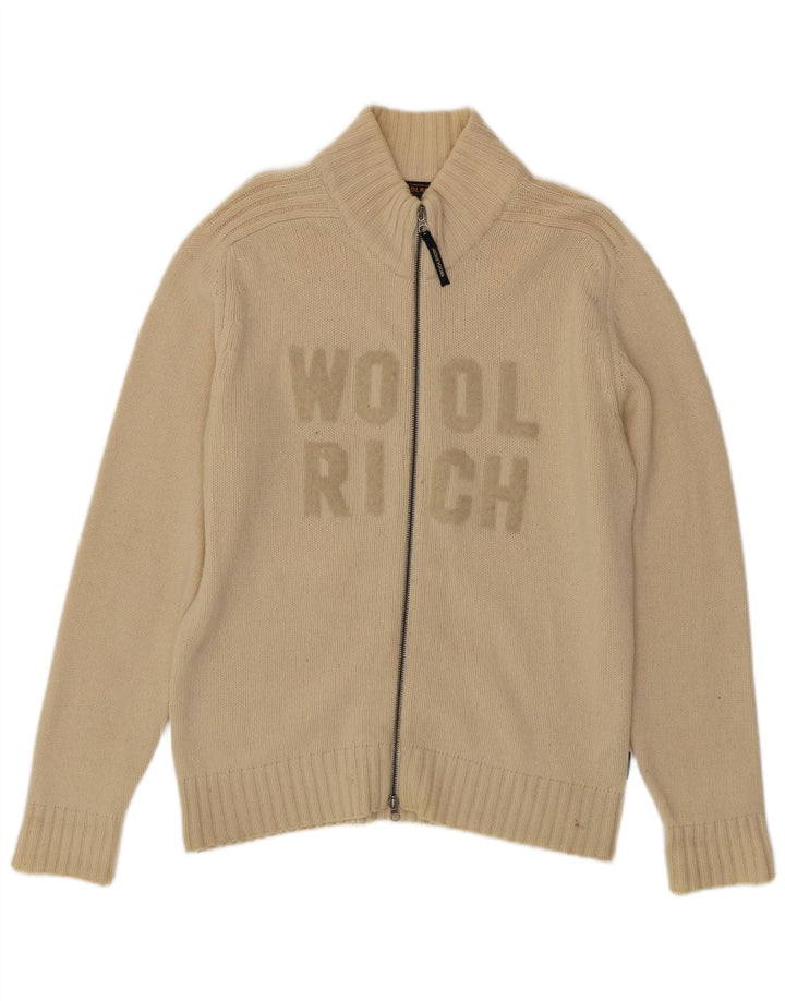 Maglione cardigan grafico da uomo Woolrich Lana beige medio