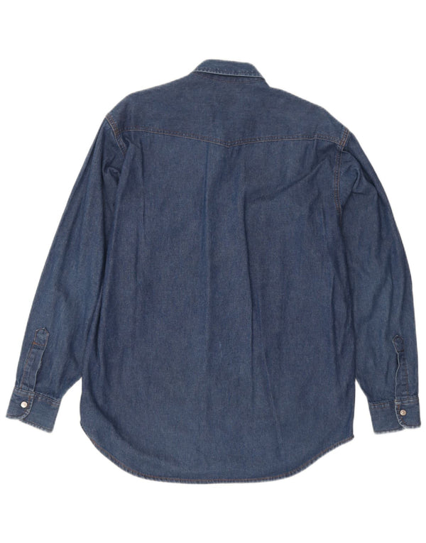 Camicia di jeans da uomo Carrera in cotone blu medio