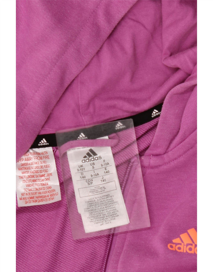 Felpa con cappuccio e zip grafica ADIDAS per ragazze 9-10 anni in cotone viola