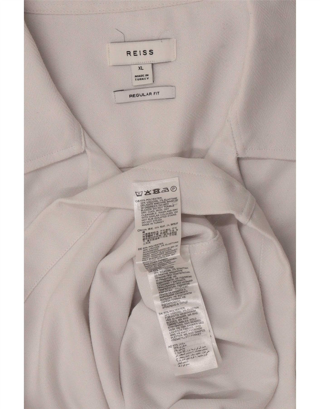 Camicia Reiss da uomo a maniche corte vestibilità regolare XL poliestere bianco