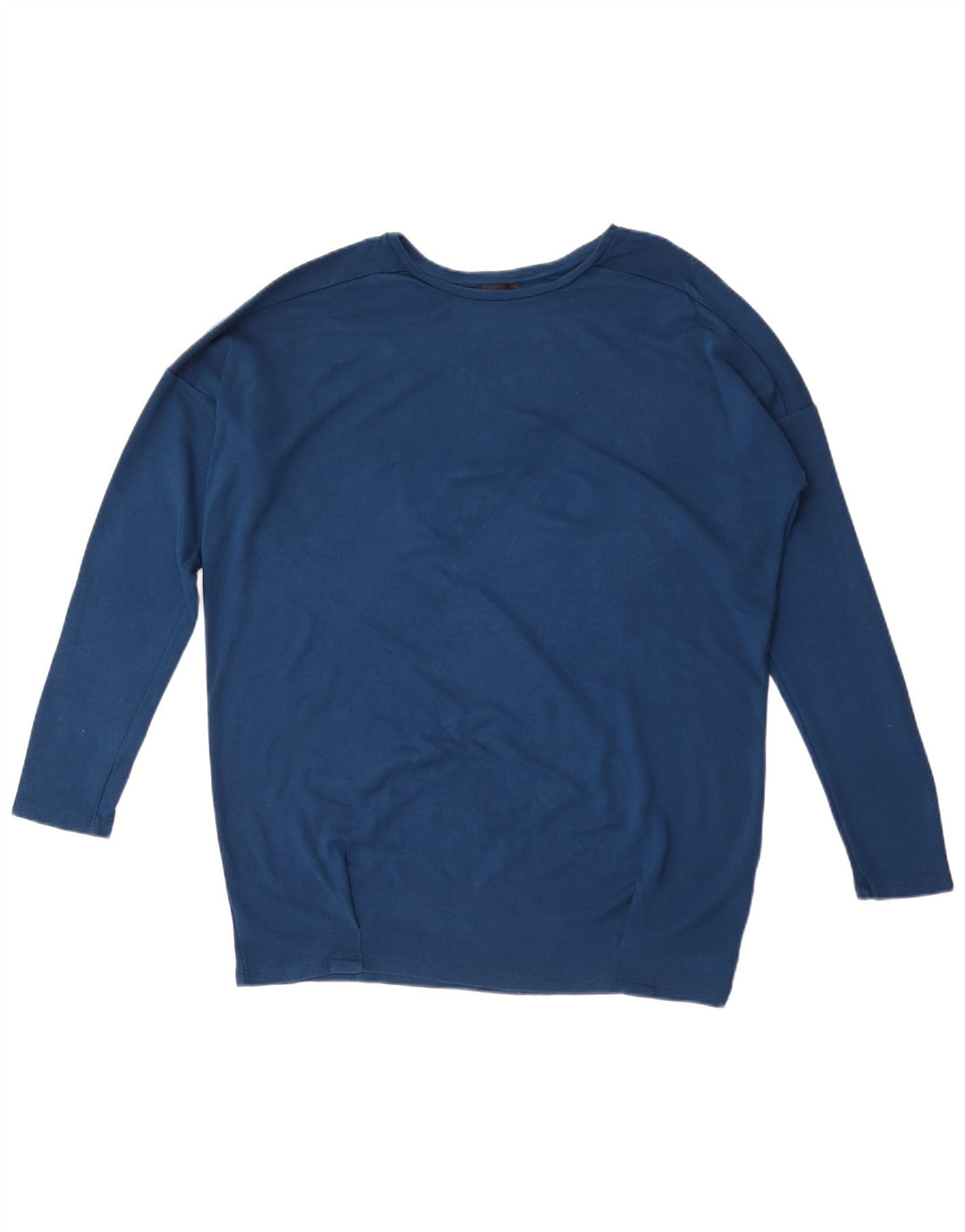Topshop Top oversize da donna manica lunga UK 12 viscosa blu medio