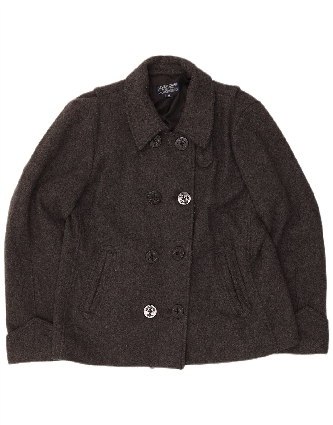 Polo Ralph Lauren Cappotto da marinaio da donna UK 18 XL Lana grigia