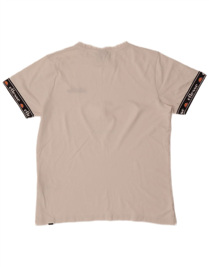 T-shirt grafica da uomo Ellesse Top in cotone color block bianco medio
